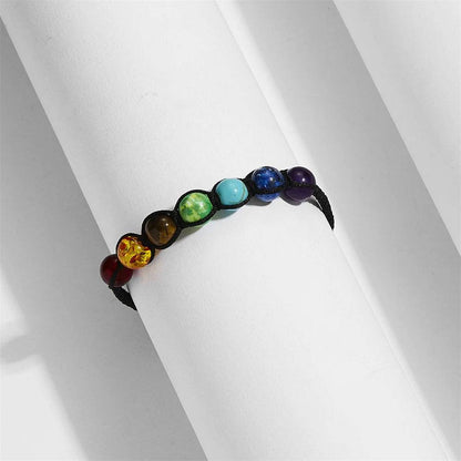 Boho 7 Chakra Healing Beaded Bracelets For Women Men 8mm Reiki Prayer Balance Beads Bracelet Adjustable Braided Bangles Jewelry - zenfulharmony.com