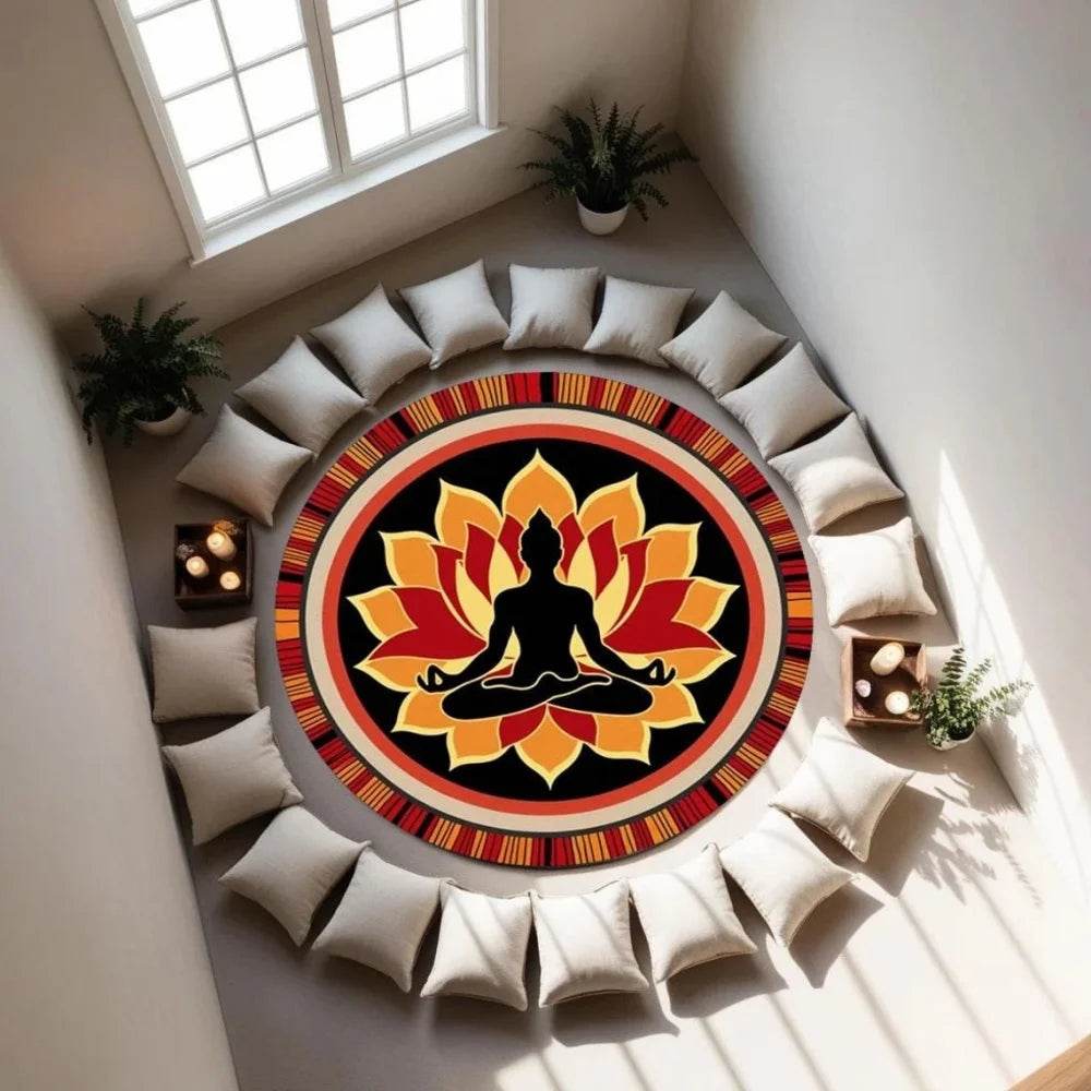 7 Chakras Meditation Yoga Carpet living room Colorful Round Rug for Yoga Lovers Floor Mat Yoga Room Decor Easter Festivals Gift - zenfulharmony.com