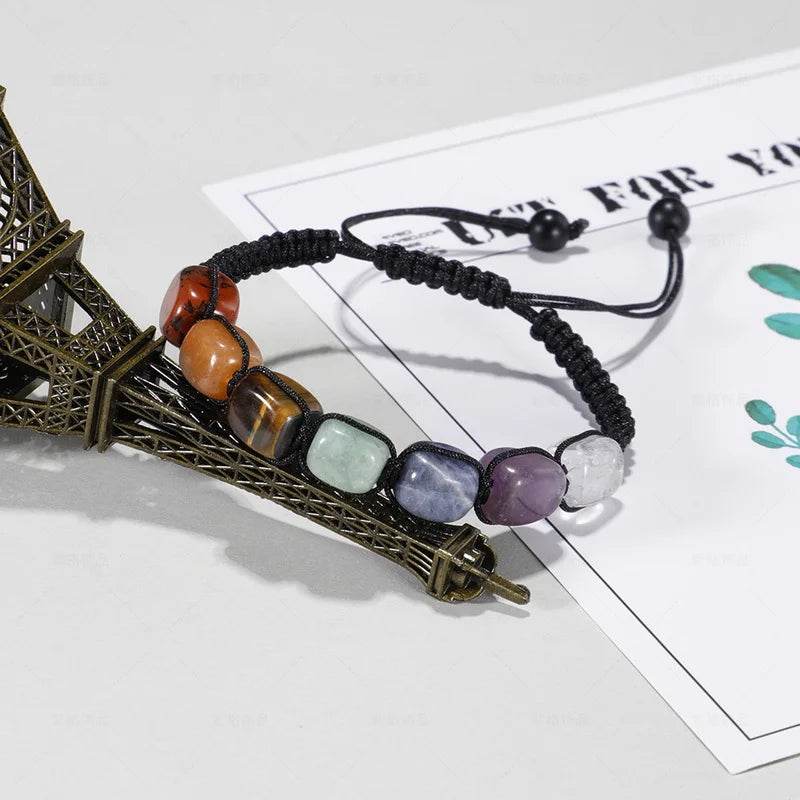 Boho 7 Chakra Healing Beaded Bracelets For Women Men 8mm Reiki Prayer Balance Beads Bracelet Adjustable Braided Bangles Jewelry - zenfulharmony.com