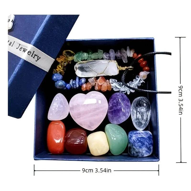 11pcs Set Natural Crystal Seven-color Stone Combination Set Powder Crystal Matching Gift Box - zenfulharmony.com