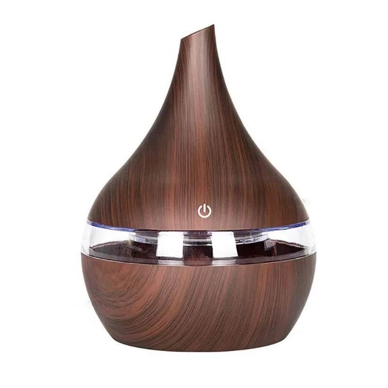 Essential Aroma Oil Diffuser Ultrasonic Wood Grain LED Light Room Air Humidifier - zenfulharmony.com