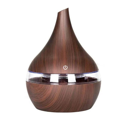 Essential Aroma Oil Diffuser Ultrasonic Wood Grain LED Light Room Air Humidifier - zenfulharmony.com