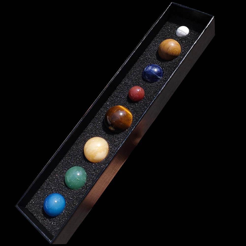 Natural Stone Solar System Eight Planets Jade Ball Teaching Cognitive Ornaments - zenfulharmony.com