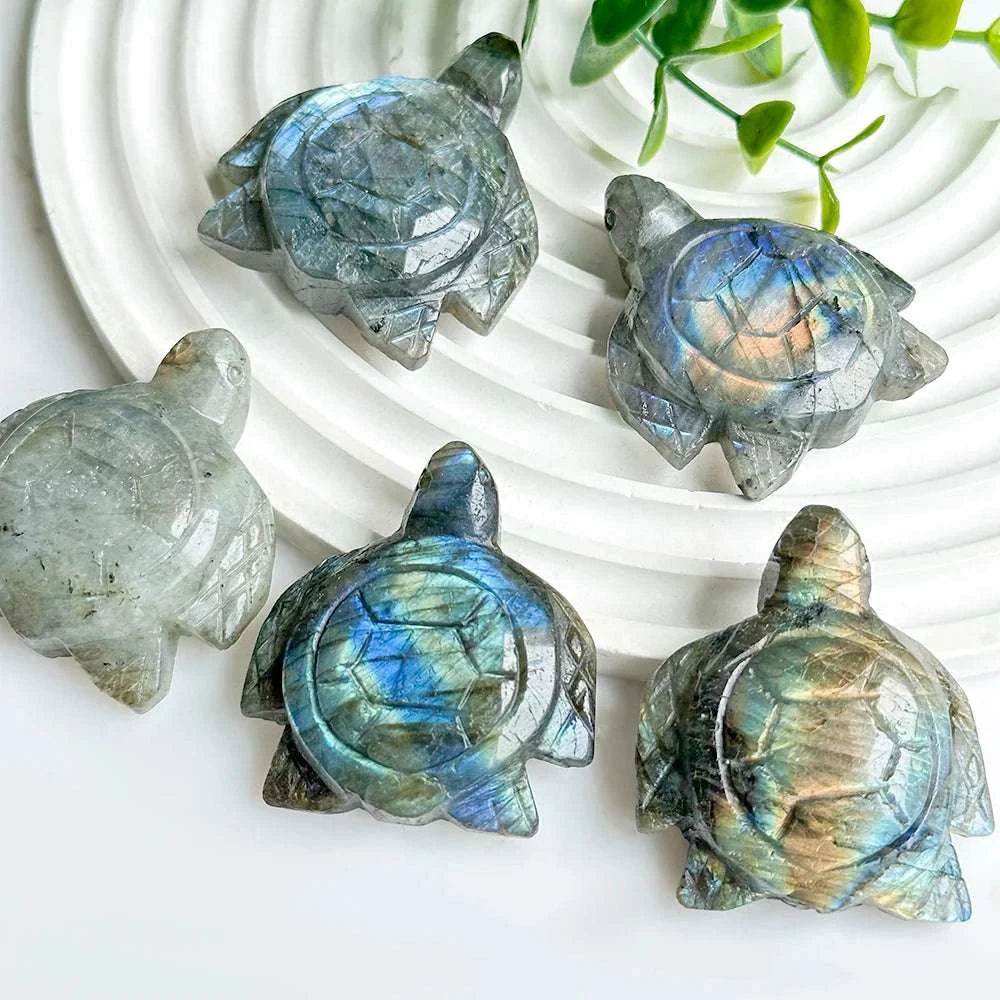 Labradorite Turtle Natural Carving CrystalReikiEnergyMeditation Stone - zenfulharmony.com