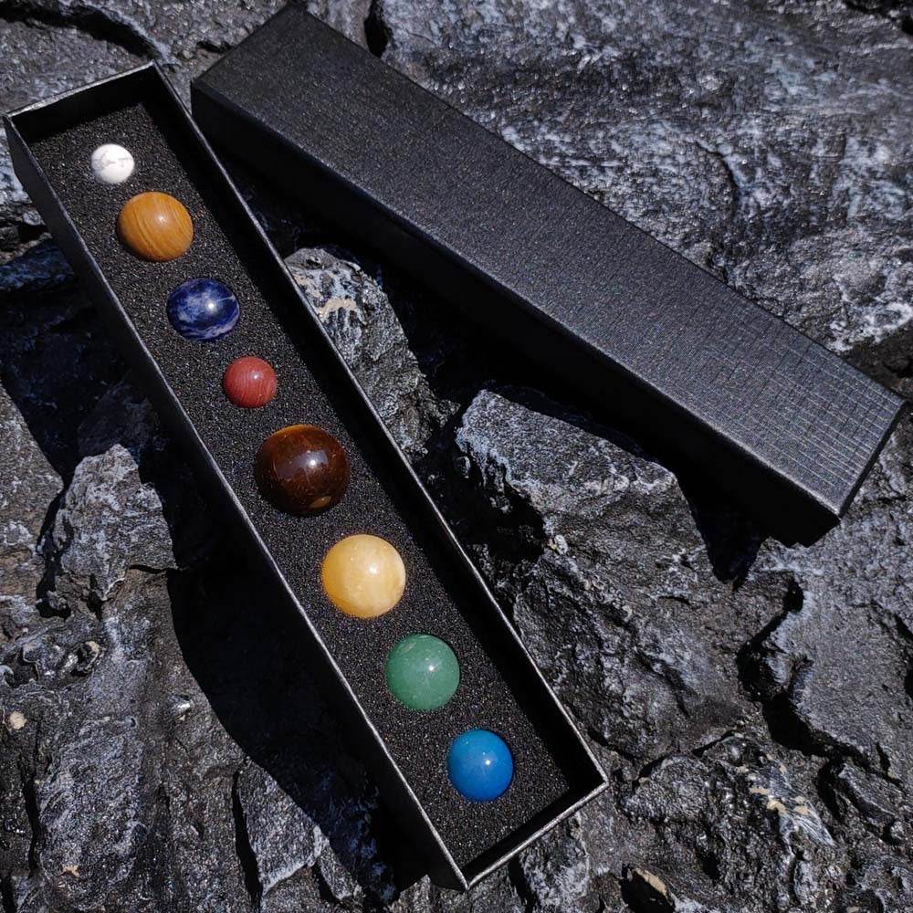 Natural Stone Solar System Eight Planets Jade Ball Teaching Cognitive Ornaments - zenfulharmony.com