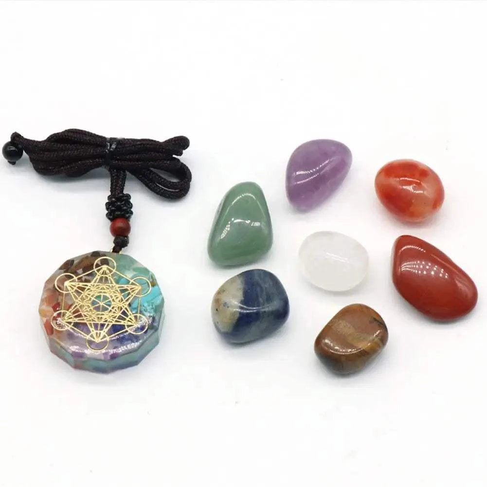 Natural Crystal Chakras Kit Amethyst Stone Healing Meditation Reiki 7