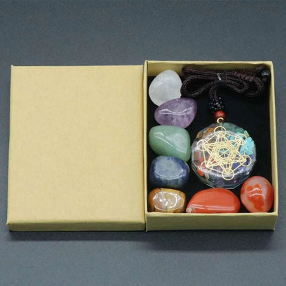 Natural Crystal Chakras Kit Amethyst Stone Healing Meditation Reiki 7