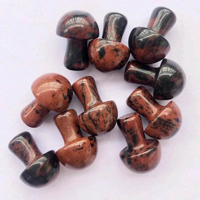 10 pcs Mini Mushroom Figurine Garden Decoration crystal Mineral Craft Natural Stone Healing specimen , meditation Home Decor - zenfulharmony.com
