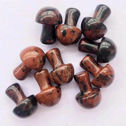 10 pcs Mini Mushroom Figurine Garden Decoration crystal Mineral Craft Natural Stone Healing specimen , meditation Home Decor - zenfulharmony.com