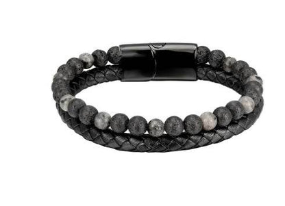 6mm Volcanic Natural Stone Tigereye Beaded Bracelet Men Cowhide String Bracelets - zenfulharmony.com