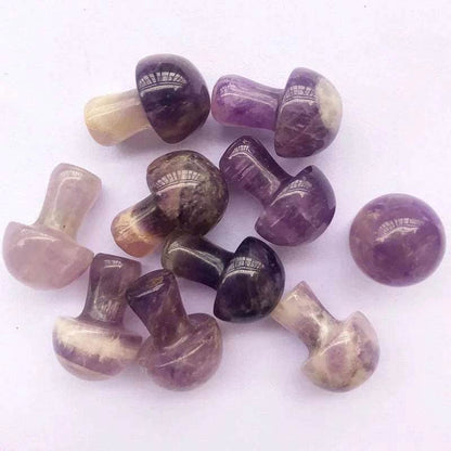 10 pcs Mini Mushroom Figurine Garden Decoration crystal Mineral Craft Natural Stone Healing specimen , meditation Home Decor - zenfulharmony.com