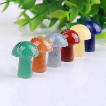 10 pcs Mini Mushroom Figurine Garden Decoration crystal Mineral Craft Natural Stone Healing specimen , meditation Home Decor - zenfulharmony.com