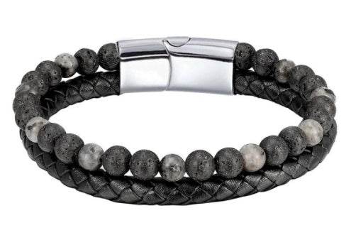 6mm Volcanic Natural Stone Tigereye Beaded Bracelet Men Cowhide String Bracelets - zenfulharmony.com