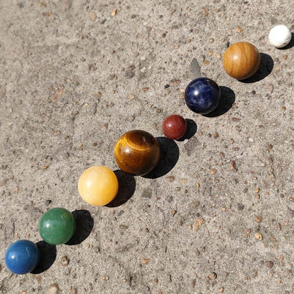 Natural Stone Solar System Eight Planets Jade Ball Teaching Cognitive Ornaments - zenfulharmony.com